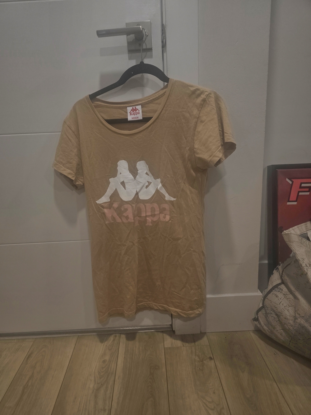 Kappa Camel T-Shirt with White Logo and Pink Wordmark